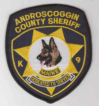 Patch Police Sheriff Androscoggin County K9 K - 9 Canine Unit Maine Me