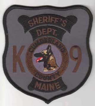 Patch Police Sheriff Cumberland County K9 K - 9 Canine Unit Maine Me