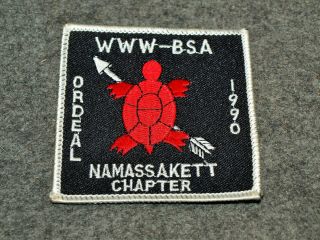 Bsa Pocket Patch…oa 1990 Ordeal…black Eagle Lodge 482…namassakett Chapter