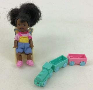 Barbie Baby Kelly Doll Aa Jointed W Toy Train And Chair Mattel Vintage 1994 A4