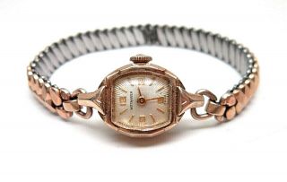 Vintage Wittnauer 10k Gold Filled 17 Jewel Womens Wristwatch - Running