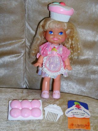 Vintage Mattel Cherry Merry Muffin Doll W Clothes & Cupcake Hat & Accessories