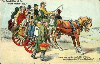 The Capabilities Of The Oirish Jauntin Car Antique Postcard Vintage Post Card