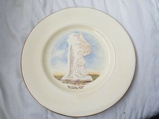 Vintage Yellowstone Plate With Old Faithful Royal Winton Staffordshire