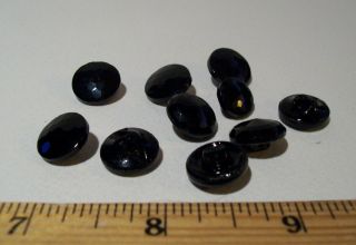Assorted Antique Vintage Black Glass Buttons Faceted