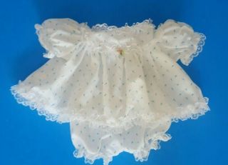Vintage Cabbage Patch Doll Dress White Blue Flower Print & Panties Clothes Cpk