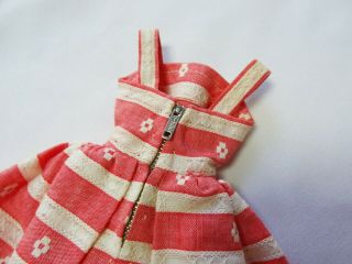 VINTAGE Barbie Doll 956 BUSY MORNING DRESS zipper pink ivory stripe 4