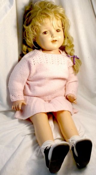 E.  G.  Antique 28 " Composition Doll With Blinking Eyes And 2 Outfits