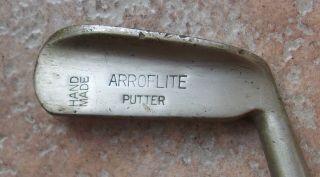 Antique Vintage Arrowflite Hickory Wood Shaft Golf Club Putter Flanged Sole