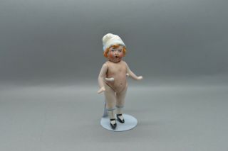 Antique Germany Porcelain Bisque Doll Small With Cap Girl From Limbach 1900