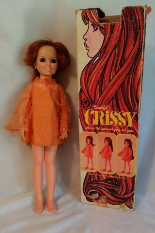 Vintage 1969 Crissy Doll With Growing Hair By Ideal Dress & Box