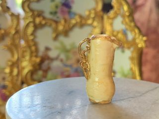 Artisan Miniature Dollhouse Vintage Pitcher Swan Gold Leaf Unusual ' S ' 5