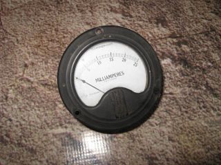 Antique Wwii Dc Meter Usaaf B24 Milliamperes Style Westinghouse Ph - 42968 - 1