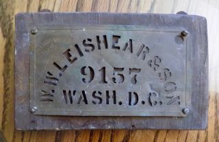 Antique Metal Wood House Street Address & Name Sign Plaque Wash Dc
