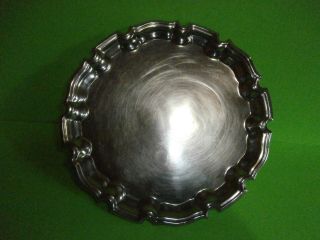 Stieff Silver Company.  Pewter Platter 8 Inch.  Scalloped With Atc Emblem