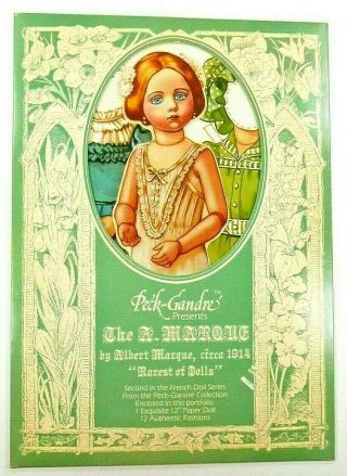 The A.  Marque " Rarest Of Dolls In 1914 " Paper Dolls 1986 Vtg Uncut Peck - Gandre