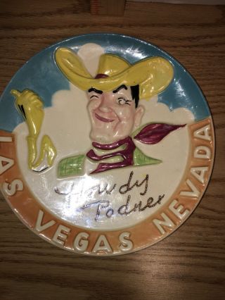 Antique 1950’s Vegas Vic Ceramic Las Vegas “howdy Podner” Collector Plate