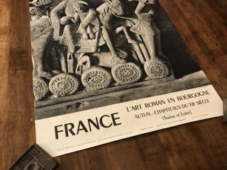 Vintage 50’s French Tourism Poster Paris France Roman Ruins Travel Advertising 8