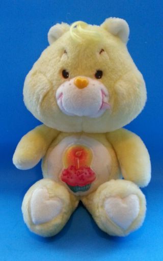1983 Vintage Kenner Care Bears Yellow Birthday Bear 13 " Stuffed Animal Plush