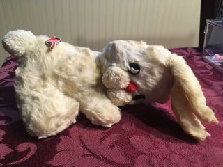 Vintage Thorens Swiss Musical Bunny Rabbit Plush Figure Toy Stuffed