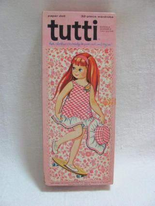 Vintage Whitman Barbie Tutti Paper Dolls (1967) 27 Outfits With Stand