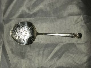 Wm Rogers Is Silverplate Tomato Serving Spoon Eagle Star " Mtn.  Rose " Pattern