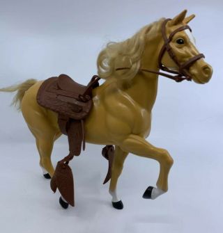 Vintage 1980 Barbie Doll Horse Dallas - Golden Palomino With Saddle
