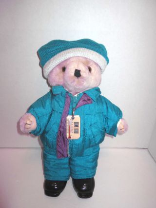 Tender Heart Treasures 1993 Jointed Winter Teddy Bear Plush Stuffed 13 "