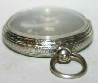 Antique Swiss 19thc Engraved Ornate Coin Silver Open Face Pocket Watch Case 62