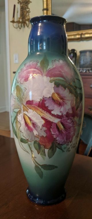 Antique Continental Floral Pottery Vase Attributed Royal Bonn 2