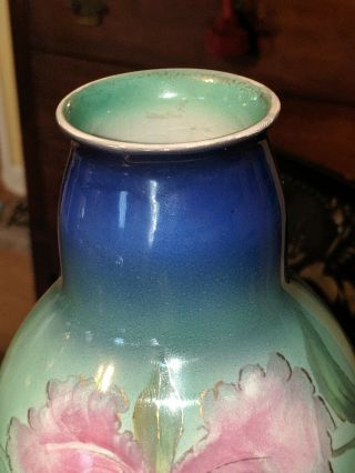 Antique Continental Floral Pottery Vase Attributed Royal Bonn 4