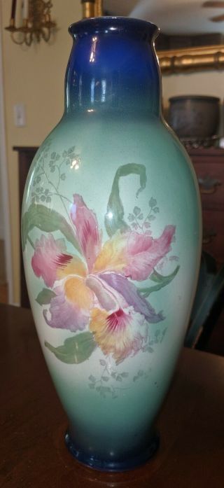 Antique Continental Floral Pottery Vase Attributed Royal Bonn 5