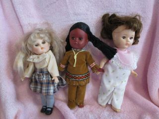 3 Vintage Ginny Dolls By Vogue Vinyl Sleep Eye Friends 1970 