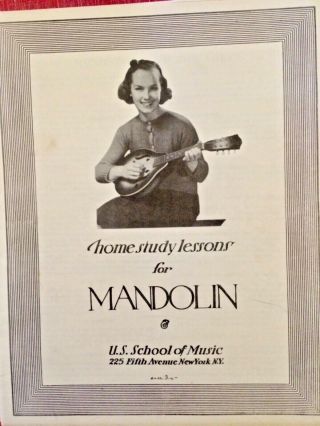 Antique Mandolin Home Study Course 24 Music Lessons Booklet