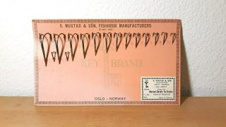 Vintage O.  Mustad & Son Fish Hook Dealer Display Card