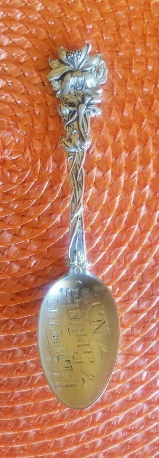 Ornate Sterling Silver Clifton Springs Ny Collectible Spoon By Paye&baker Estate