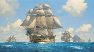 010 Turner The Battle Of Trafalgar - Art Sea Decor Print 42 " X24 " Poster