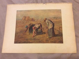Antique Book Print - The Gleaners - Millet - 1910