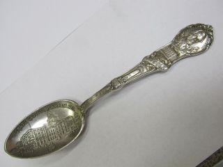 State Capitol Lincoln Neb Sterling Silver Souvenir Spoon 5 3/4” Xlnt Cond