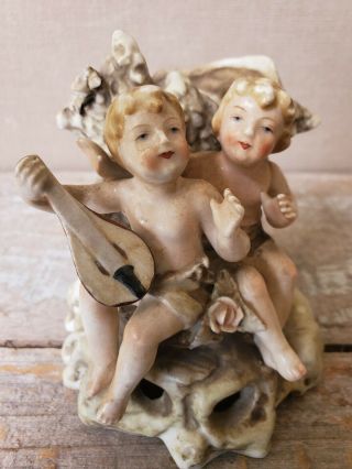 ? Meissen Porcelain Figural Group CHILDREN Cross Sword 6540 VTG Antique 3