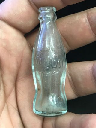 Vintage Antique Coca Cola 2.  5” Miniature Mini Glass Bottle Collectible