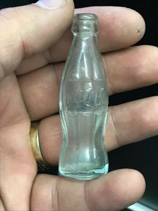 Vintage Antique Coca Cola 2.  5” Miniature Mini Glass Bottle Collectible 2