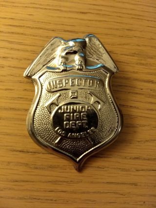 Junior Fireman Badge - Inspector Junior Fire Department Los Angeles - 1970 