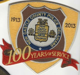 Castle County Delaware Police 100th Anniversary Patch
