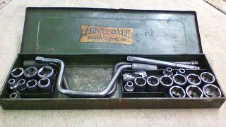 Antique Hinsdale Tool 1/2 " Socket Set Speed Handles And Storage Case