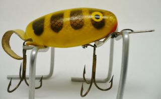 Vintage Wisconsin Fishing Lure,  Shook Falls Bait Co Mouse Lure,  Yelow Gold Scale