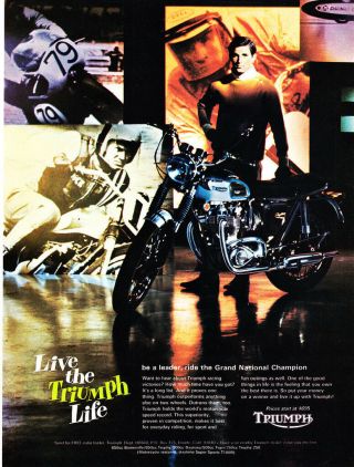 1968 Triumph Daytona Sports T100r Motorcycle Photo Vintage Promo Print Ad