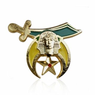 Masonic Shriner Gold Plated Lapel Pin Freemasonry Lodge Metal Pocket Badge