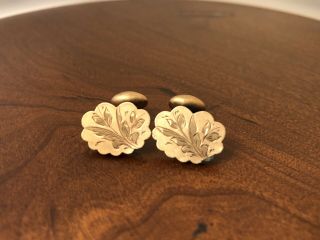 Vintage Antique Old S&c Gold Plated Cufflinks