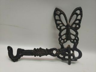 Antique Vintage Style Butterfly Cast Iron Wall Hook Folding Coat Hanger 562